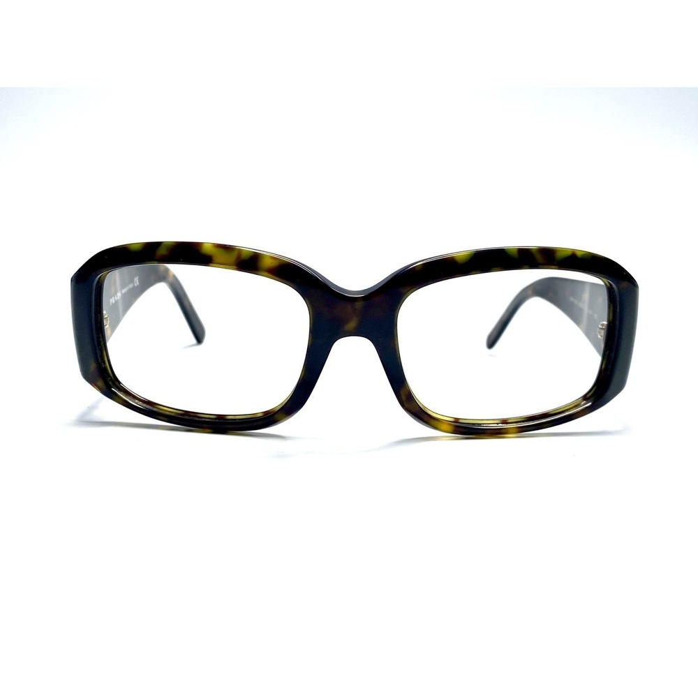 Prada Brown Tortoise Rectangular Wrap Glasses Italy SPR12H 2AU 2P1 56 18 130